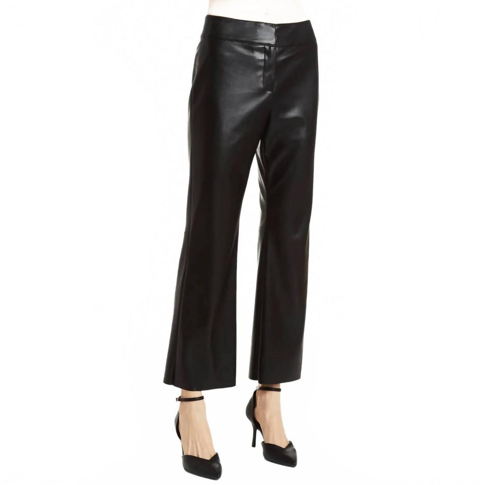 NEW DREW riley vegan leather flare pant in black